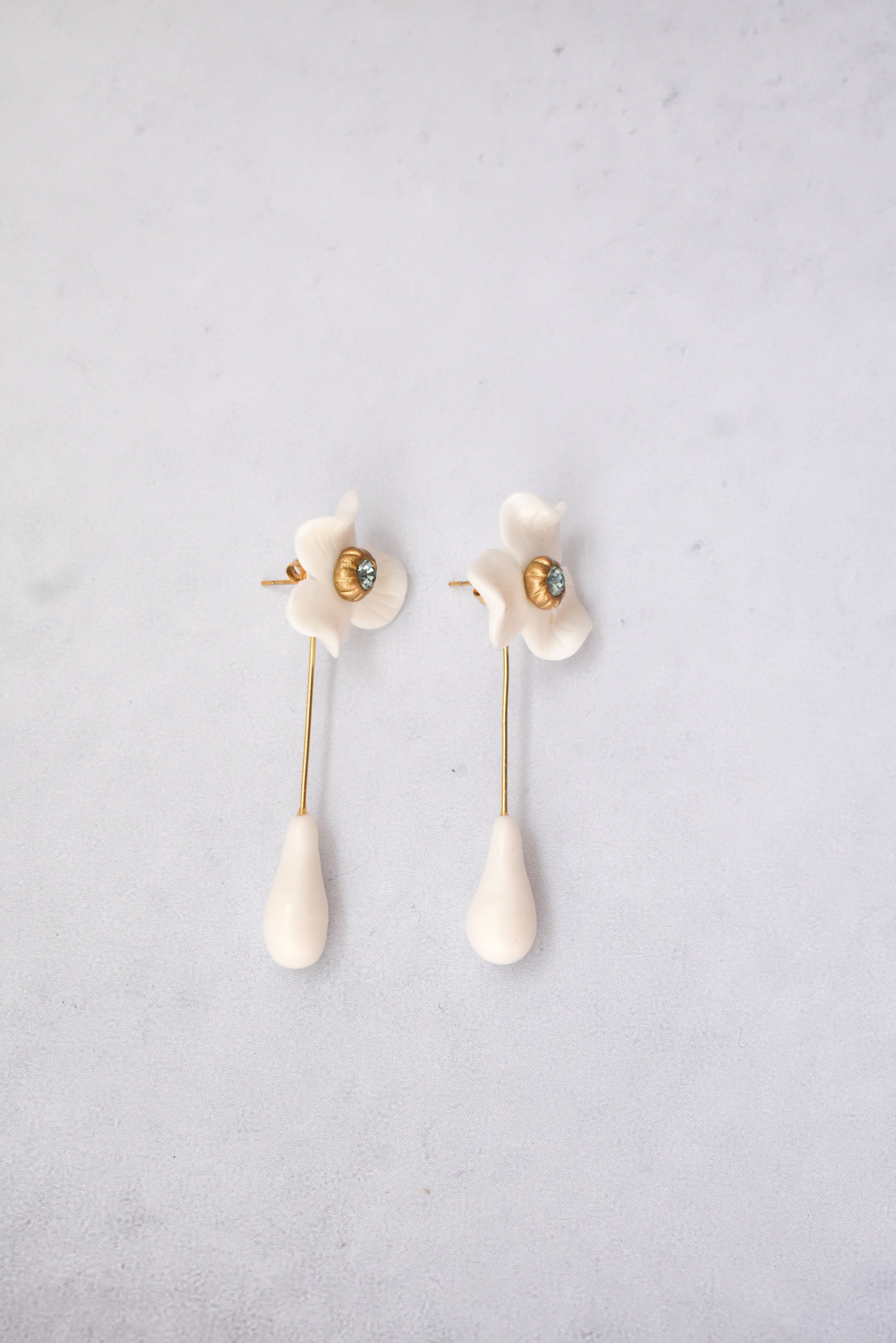 PENDIENTES CANDELA BLANCO - Pendientes de novia desmontables