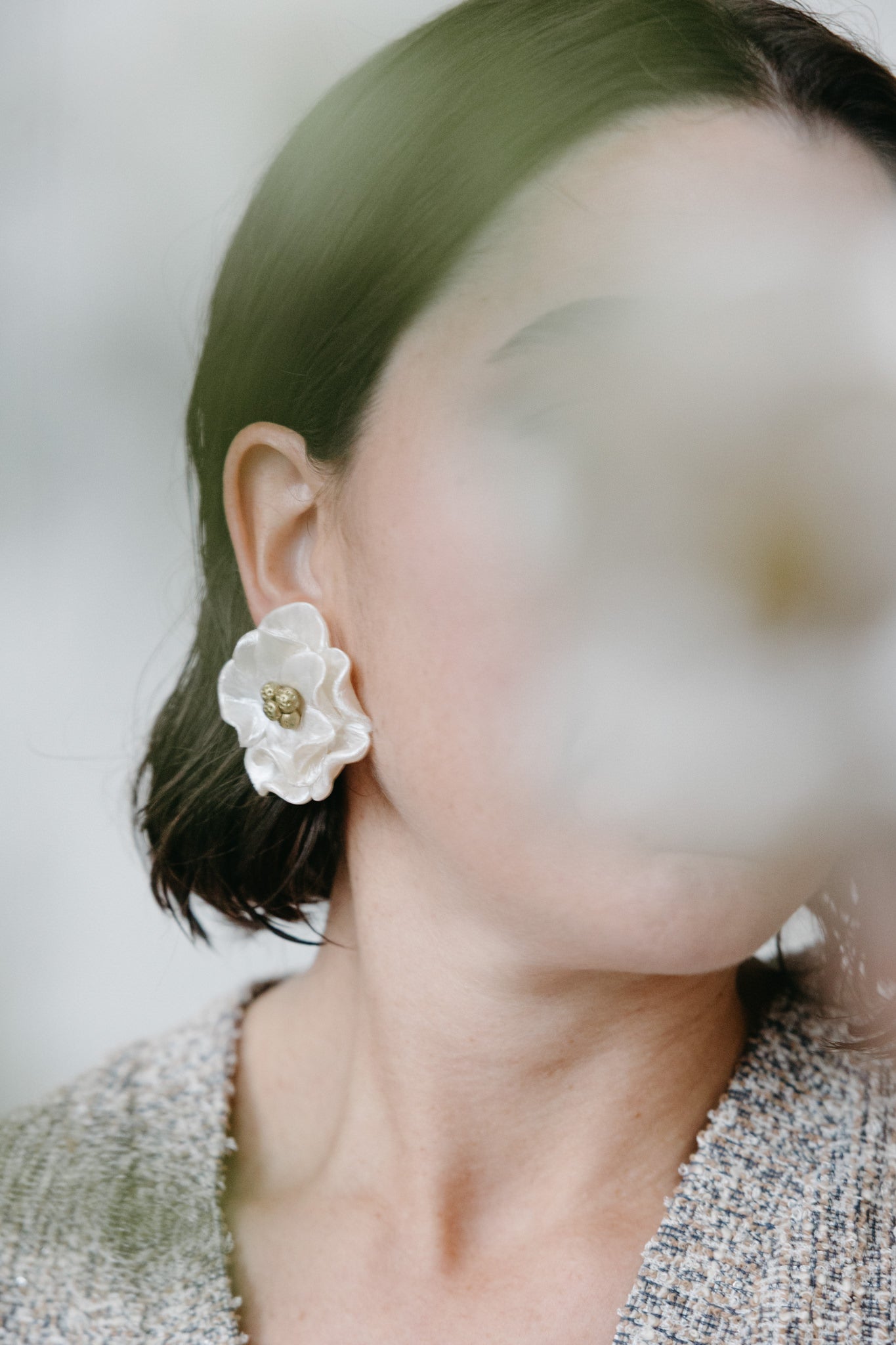 pendientes flor para novia